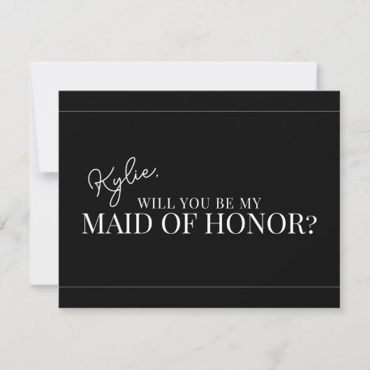 Moderne kaart voor het vragen van de Maid of Honor (Voorkant)