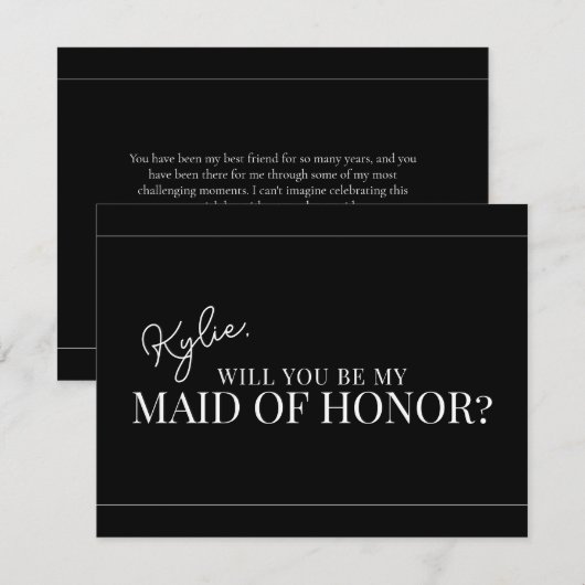 Moderne kaart voor het vragen van de rol van bruid (Voorkant / Achterkant)