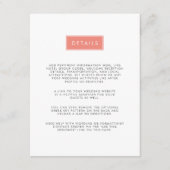 Moderne Kaart voor huwelijksbezoekers | Koraal (Voorkant)