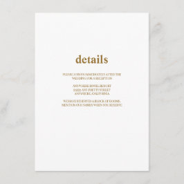 Moderne Kaart voor huwelijksdetails