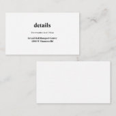 Moderne Kaart voor huwelijksdetails (Voorkant / Achterkant)