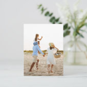 Moderne Kaart voor kerstfeestdag op strand (Staand voorkant)