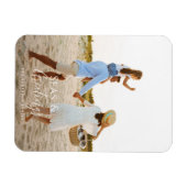 Moderne Kaart voor kerstfeestdag op strand Magneet (Horizontaal)