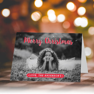 Moderne Kaart voor Kerstmis met foto's