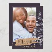 Moderne Kaart voor Kerstmis met foto's - Mauve Art (Voorkant / Achterkant)