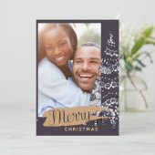 Moderne Kaart voor Kerstmis met foto's - Mauve Art (Staand voorkant)