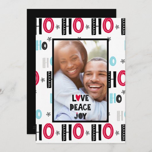 Moderne Kaart voor kerstmis - Scandinavian Doodles (Voorkant / Achterkant)