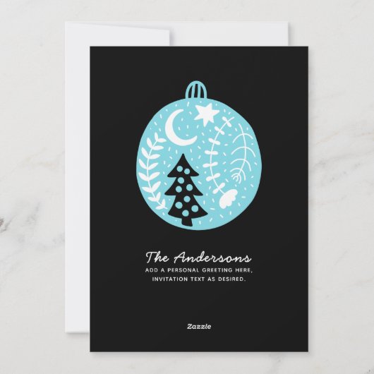 Moderne Kaart voor kerstmis - Scandinavian Doodles (Achterkant)