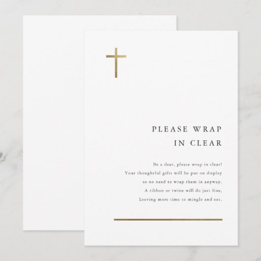 Moderne Kaart voor minimale gouden kruisdoopsluiti (Voorkant / Achterkant)