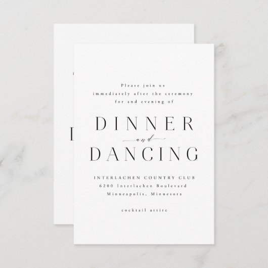 Moderne Kaart voor ontvangst (Voorkant / Achterkant)