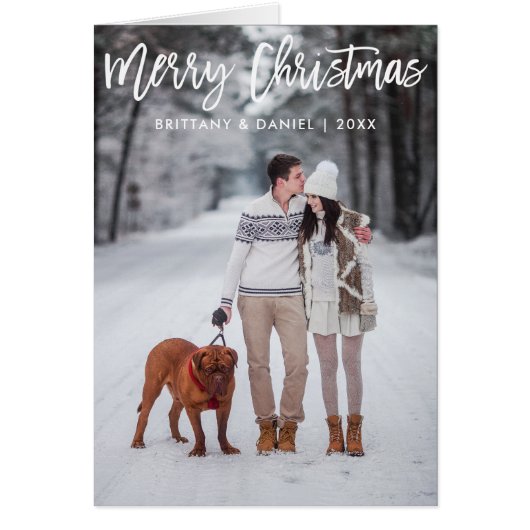 Moderne Kaart voor prettige kerstfeestdagen in pen (Voorkant)