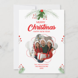 Moderne Kaart voor prettige kerstfeestdagen met fo