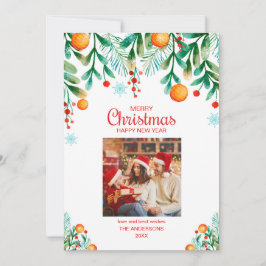 Moderne Kaart voor prettige kerstfeestdagen met fo