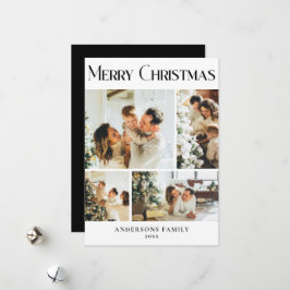 Moderne Kaart voor prettige kerstfeestdagen met fo