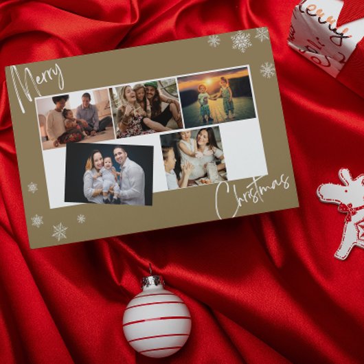 Moderne Kaart voor prettige kerstfeestdagen met fo