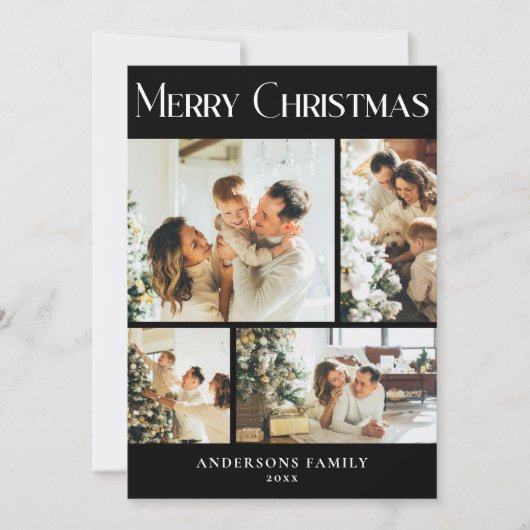 Moderne Kaart voor prettige kerstfeestdagen met fo (Voorkant)