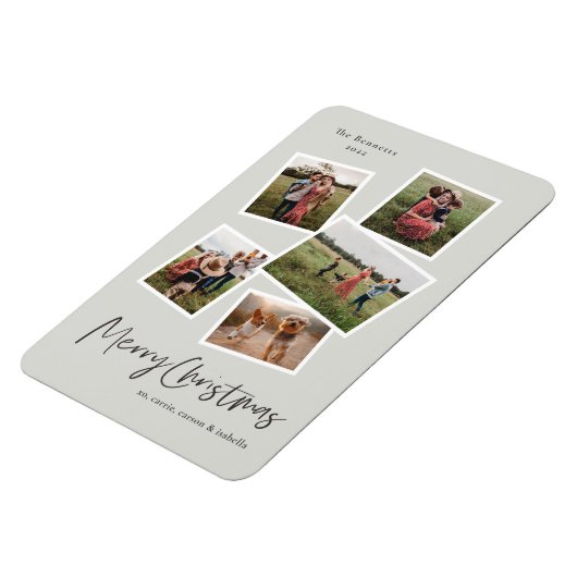 Moderne Kaart voor prettige kerstfeestdagen met fo Magneet (Linkerzijde)