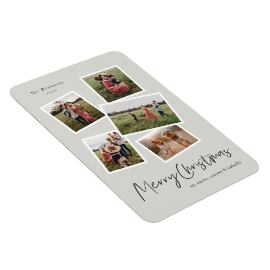 Moderne Kaart voor prettige kerstfeestdagen met fo Magneet (Rechterzijde)