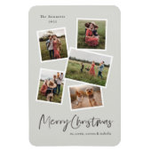 Moderne Kaart voor prettige kerstfeestdagen met fo Magneet (Verticaal)