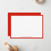 Moderne kaart voor rode rand van Snoep met platte  Notitiekaartje (Voorkant / Achterkant in situ)