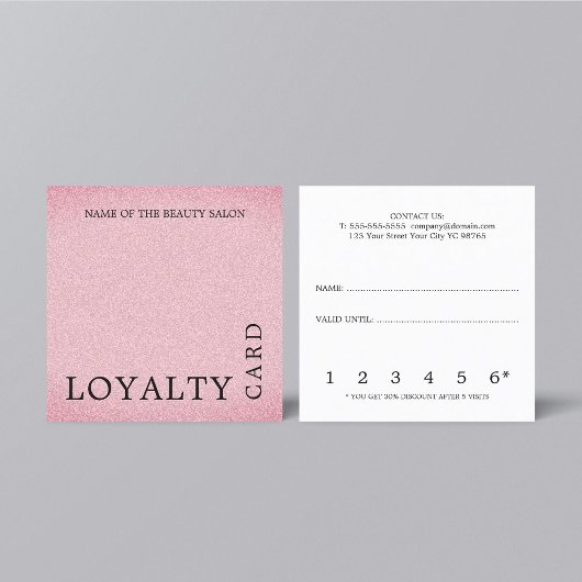 Moderne Kaart voor roze schoonheidsgetrouwheid Klantenkaartje