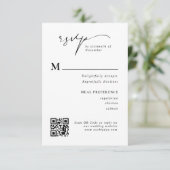 Moderne Kaart voor RSVP QR Code Wedding Response i (Staand voorkant)