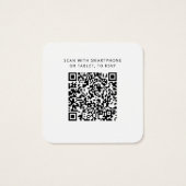 Moderne Kaart voor RSVP Wedding Website met QR-cod (Achterkant)