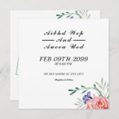 Moderne Kaart voor uitnodiging voor bruiloft (Voorkant / Achterkant)