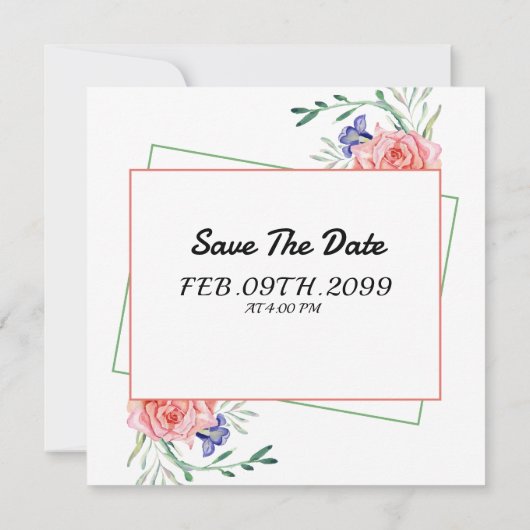 Moderne Kaart voor uitnodiging voor bruiloft (Achterkant)