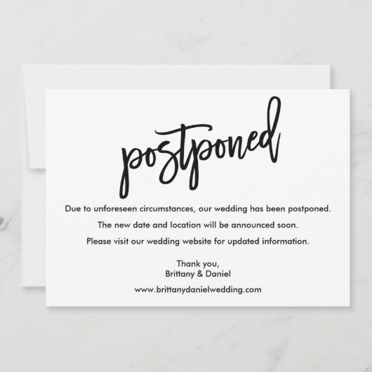 Moderne Kaart voor weduwschap uitgesteld door pens (Voorkant)