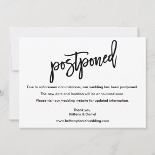 Moderne Kaart voor weduwschap uitgesteld door pens