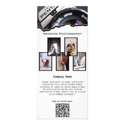 Moderne Kaart voor White & Black Wedding Photograp (Voorkant)