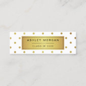 Moderne Kaart voor witte en goudglitter Afstuderen Contactkaartje (Voorkant)