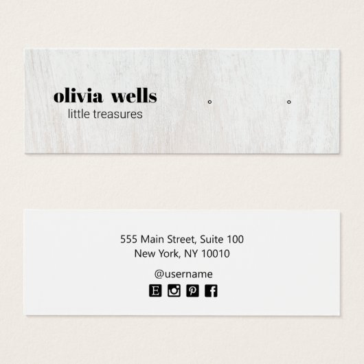 Moderne Kaart voor witte houten verharding (Voorkant /achterkant)