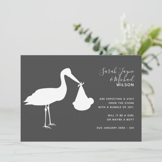 Moderne Kaart voor zwangerschapsaankondiging in wi (Staand voorkant)