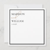 Moderne Kaart voor zwart-witbruiloft Notitiekaartje (Voorkant)