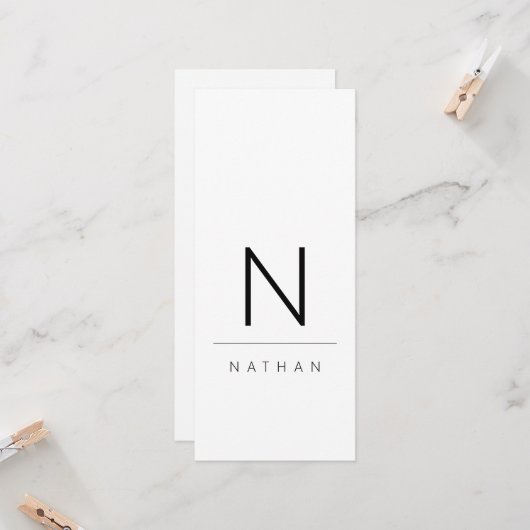 Moderne kaart voor zwarte en witte bruiloft (Voorkant / Achterkant in situ)