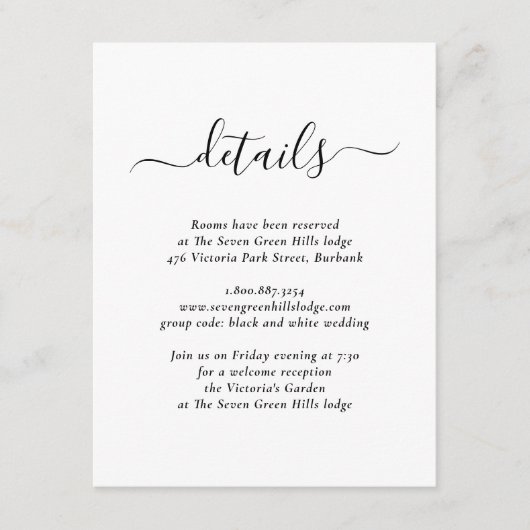 Moderne Kaart voor zwarte en witte bruiloft (Voorkant)