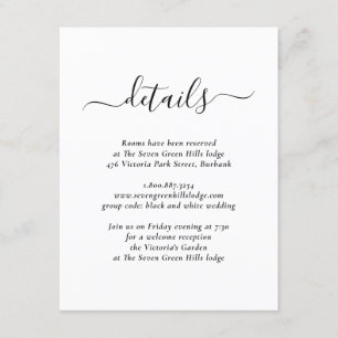 Moderne Kaart voor zwarte en witte bruiloft