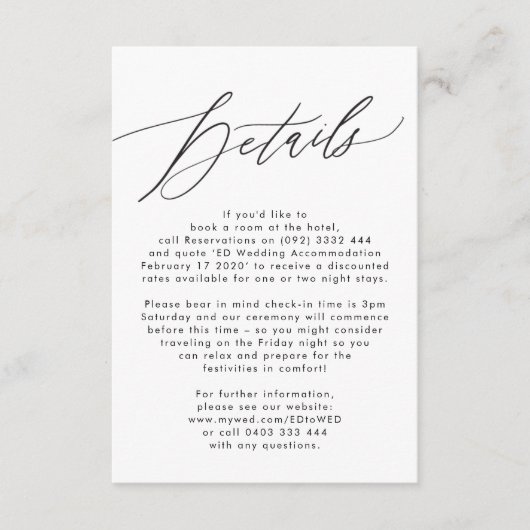 Moderne kaart voor zwarte en witte eenvoudige brui (Voorkant)