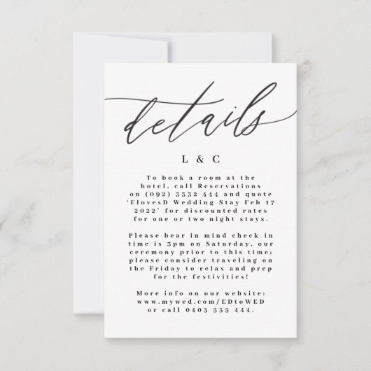 Moderne kaart voor zwarte en witte eenvoudige brui (Voorkant)