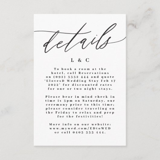 Moderne kaart voor zwarte en witte eenvoudige brui (Voorkant)