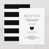 Moderne Kaart voor zwarte en witte hartaftrek (Voorkant / Achterkant)