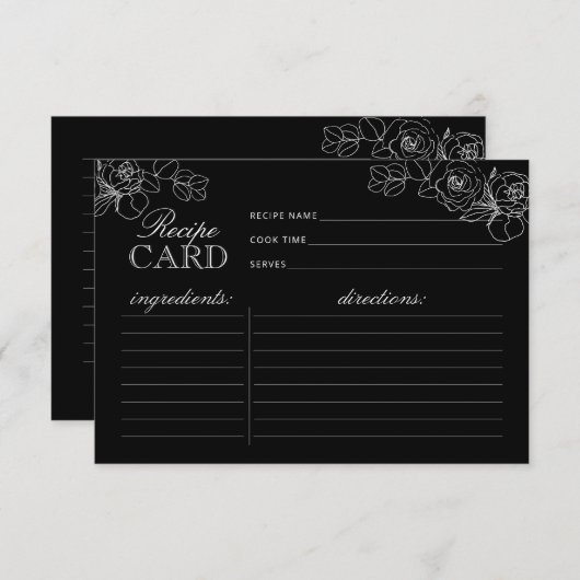 Moderne Kaart voor zwarte en witte toneelschoeisel (Voorkant / Achterkant)