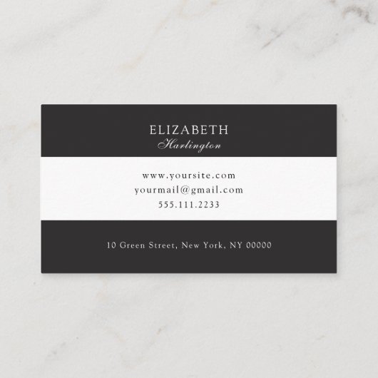 Moderne kaart. Zwarte en witte strepen. Abstract Visitekaartje (Achterkant)