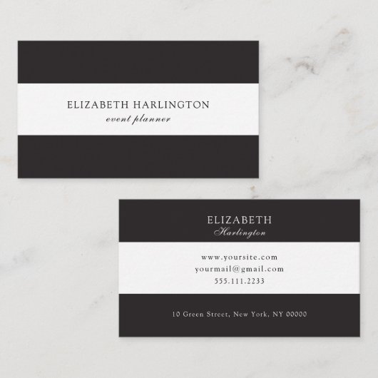 Moderne kaart. Zwarte en witte strepen. Abstract Visitekaartje (Voorkant / Achterkant)