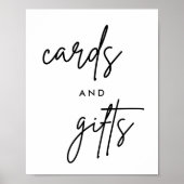 Moderne Kaarten en Cadeaus Huwelijksreceptie Tafel Poster (Voorkant)