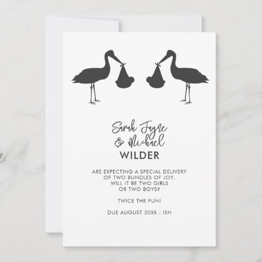 Moderne Kaarten met een tweeling van de zwangersch (Voorkant)
