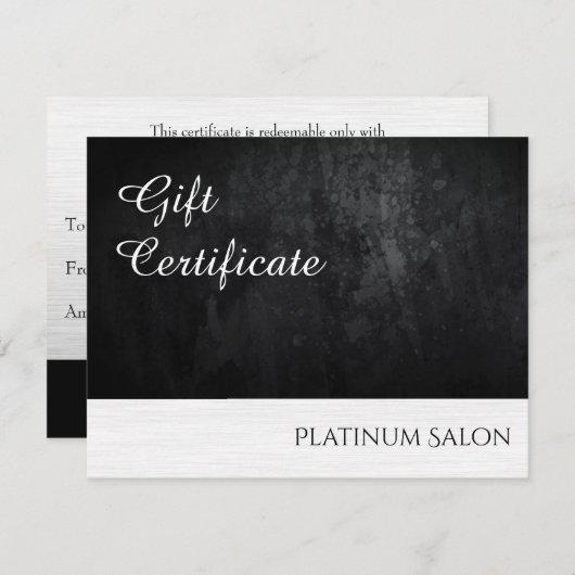 Moderne Kaarten met zwart en zilver met enveloppen (Voorkant / Achterkant)