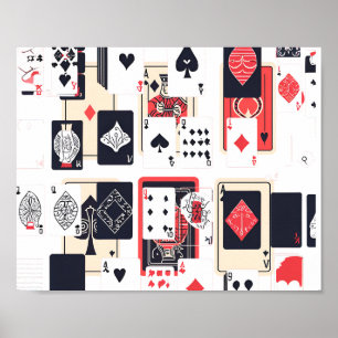 Moderne Kaarten Spel Kunst Poster